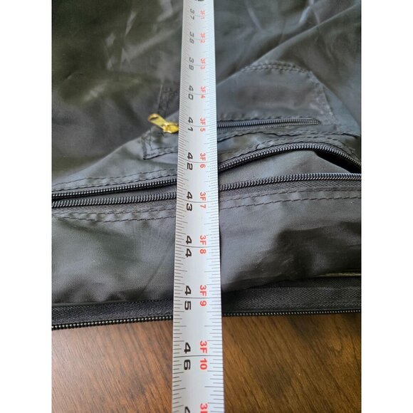 Verdi Tweed & Leather Folding 2-Suiter Garment Bag with Shoulder Strap - Picture 7 of 13